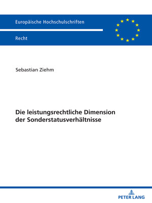 cover image of Die leistungsrechtliche Dimension der Sonderstatusverhaeltnisse
